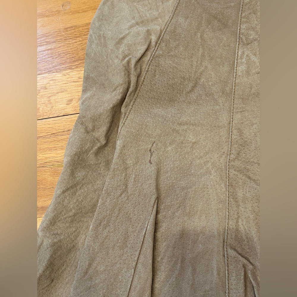 Vintage Y2K Fashion Bug Leather A-Line Skirt Tan Size 6 - Picture 8 of 11